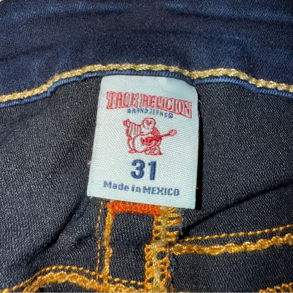 True Religion Curvy Skinny Jeans Womens Size 31 Blue Dark Wash Stretch Denim - Picture 3 of 12